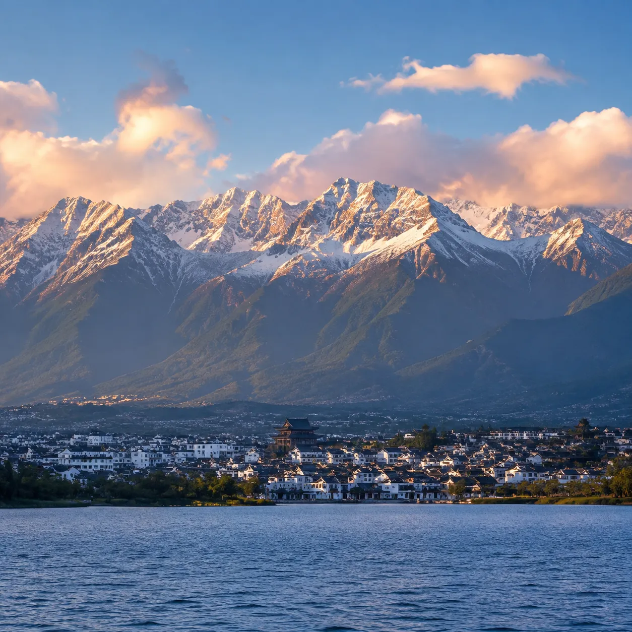 Cangshan peaks with Erhai Lake