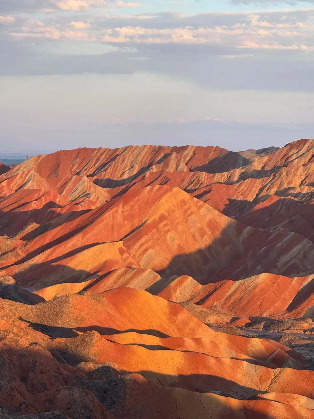 Rainbow-striped sandstone formations of Zhangye Danxia